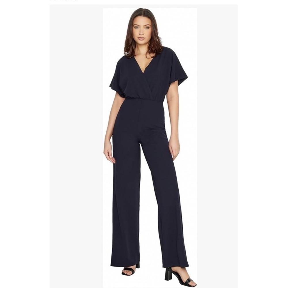 New Long Tall Sally Navy Wide Leg Jumper Romper Size 22/24 Career Wear